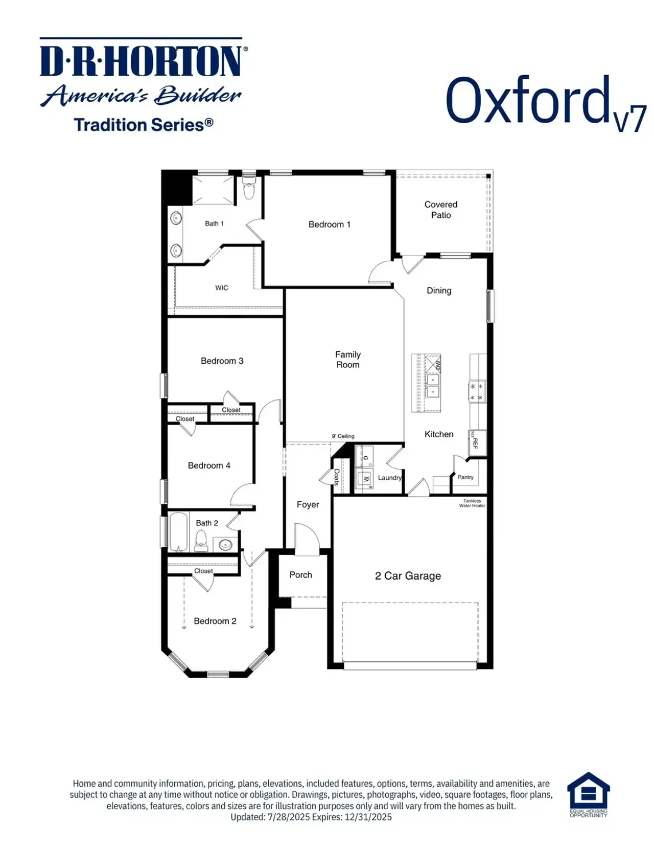 2D floor plan layout of this home in Shenandoah Ridge, Midland, TX (Image 2).