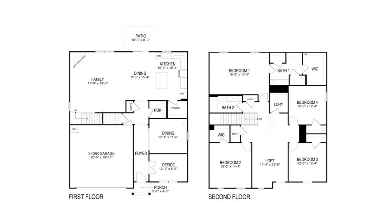 2D floor plan layout of this home in Beechwood Meadows, Johnson City, TN (Image 2). 2D floor plan layout of this home in Beechwood Meadows, Johnson City, TN (Image 2).