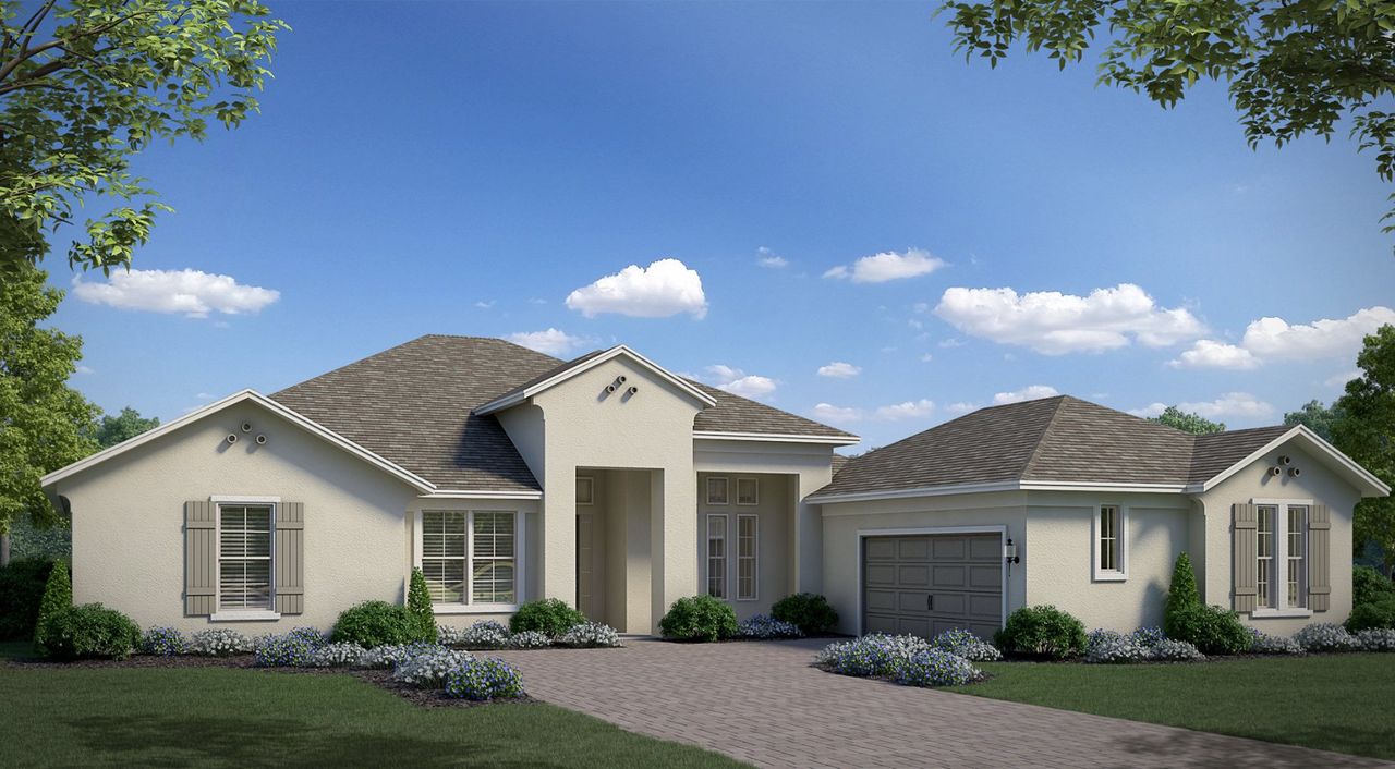 Representative exterior photo of a completed home built from the Burano by Sunrise Homes in Lake Toscana, Wimauma, FL (Image 2).