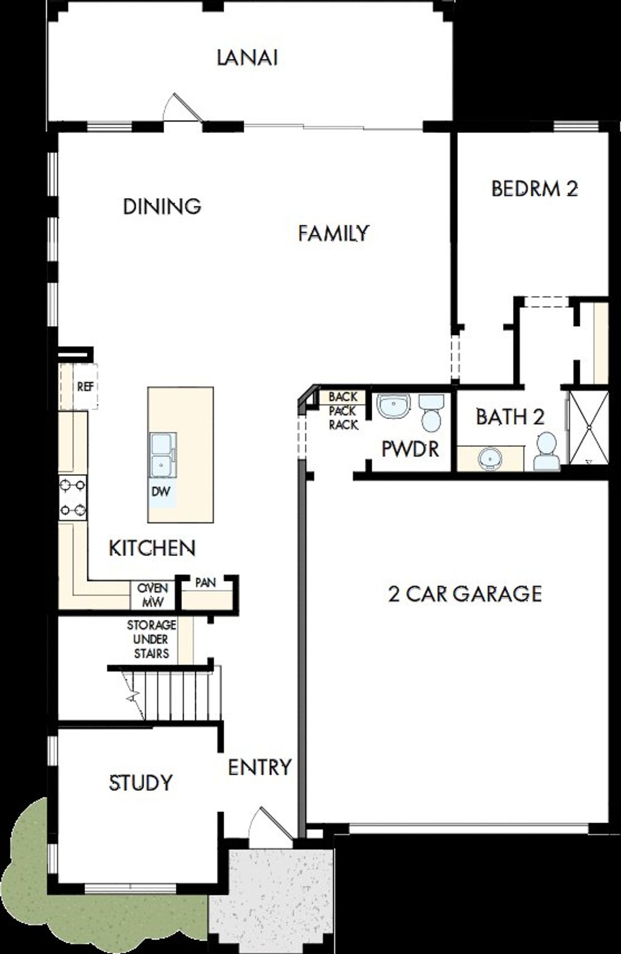 2D floor plan layout of this home in Lakeview Crossing – Tradition Series, Sarasota, FL (Image 2).