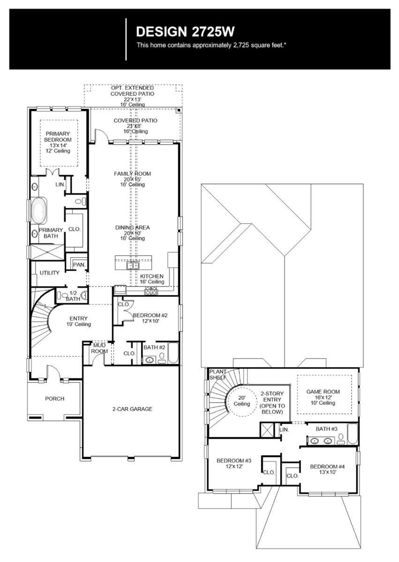 2D floor plan layout of this home in Santa Rita Ranch Tierra Rosa, Liberty Hill, TX (Image 2).