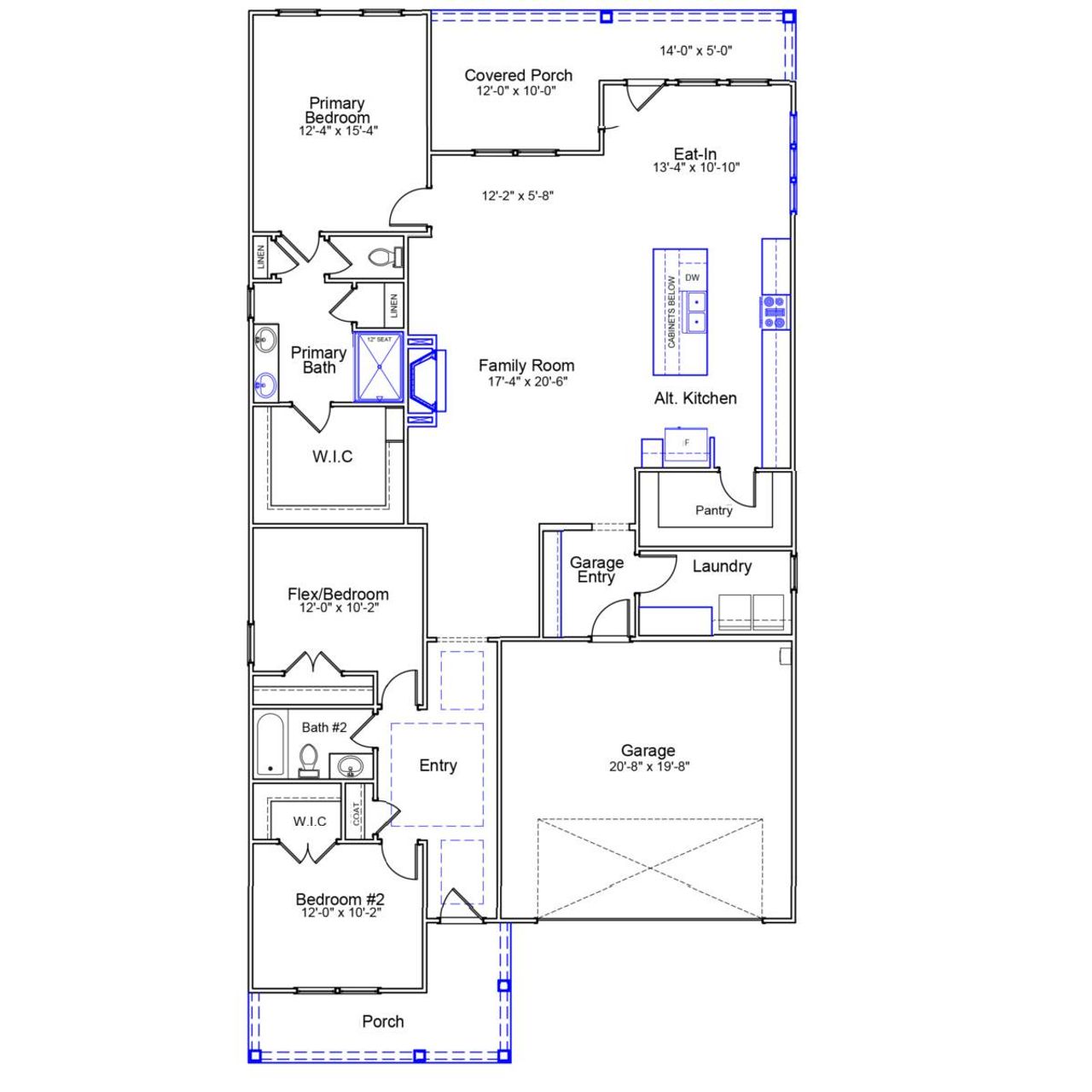 2D floor plan layout of this home in Cornerstone, Anderson, SC (Image 2).