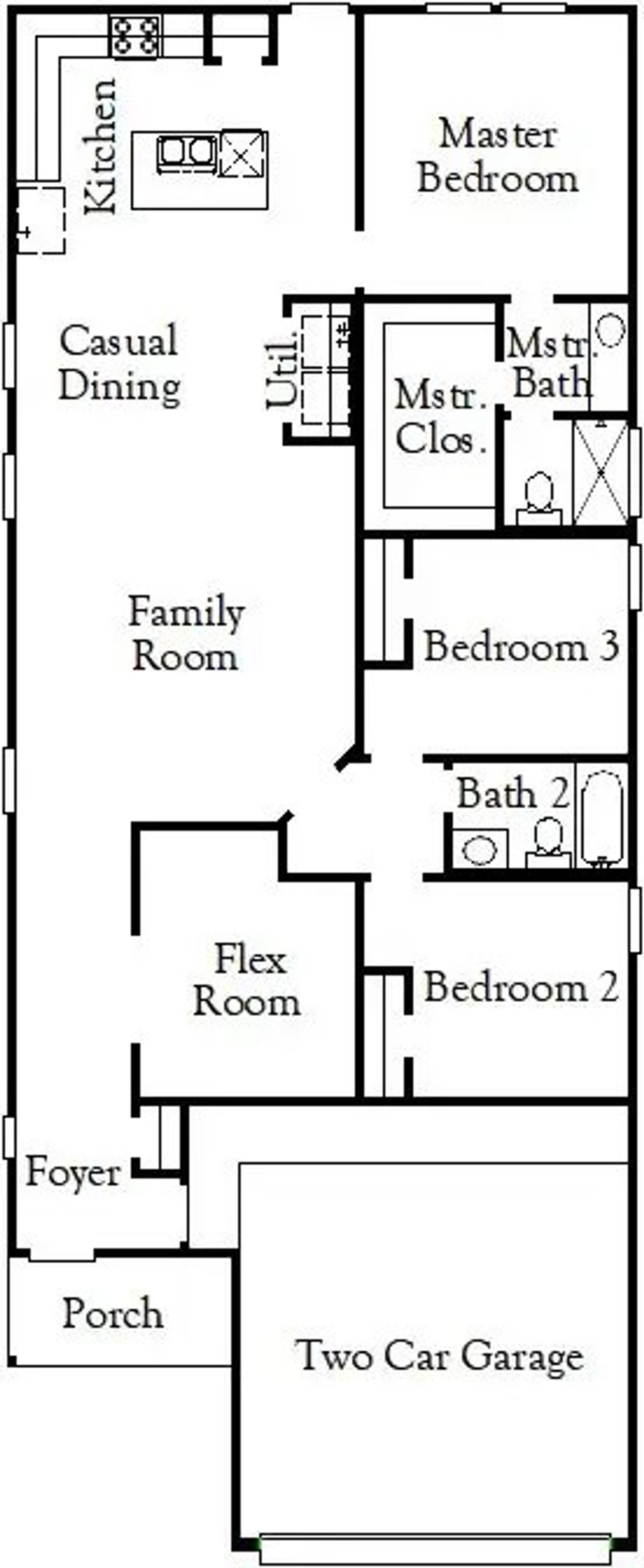 2D floor plan layout of this home in Beacon Point at Lago Mar, Texas City, TX (Image 2).