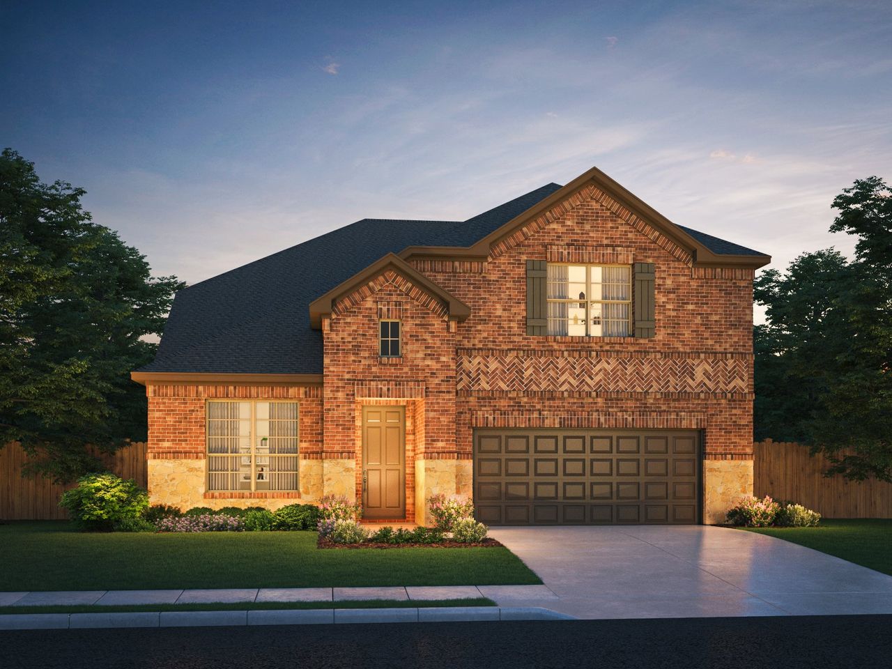 Representative exterior photo of a completed home built from the The Chesnut (4021) by Meritage Homes in Pine Lake Cove - Classic Series, Montgomery, TX (Image 2). Representative exterior photo of a completed home built from the The Chesnut (4021) by Meritage Homes in Pine Lake Cove - Classic Series, Montgomery, TX (Image 2).