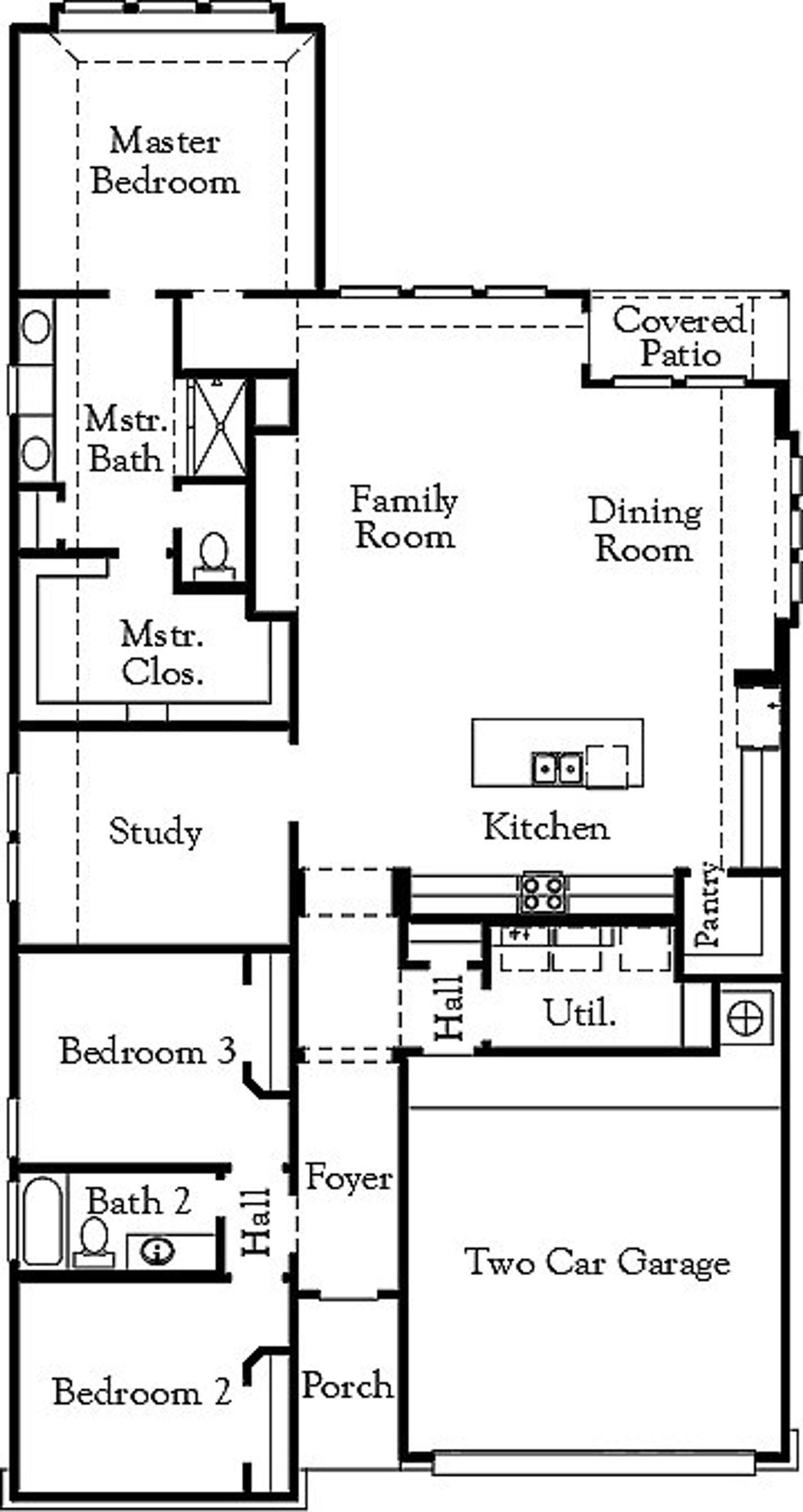 2D floor plan layout of this home in Foxbrook, Cibolo, TX (Image 2).