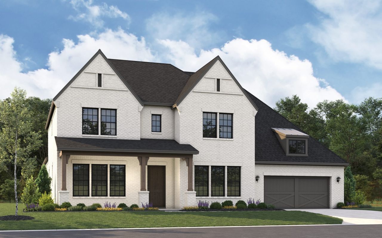 Representative exterior photo of a completed home built from the 6061 by Tradition Homes in Furst Ranch – 80′ Lots, Argyle, TX (Image 2). Representative exterior photo of a completed home built from the 6061 by Tradition Homes in Furst Ranch – 80′ Lots, Argyle, TX (Image 2).