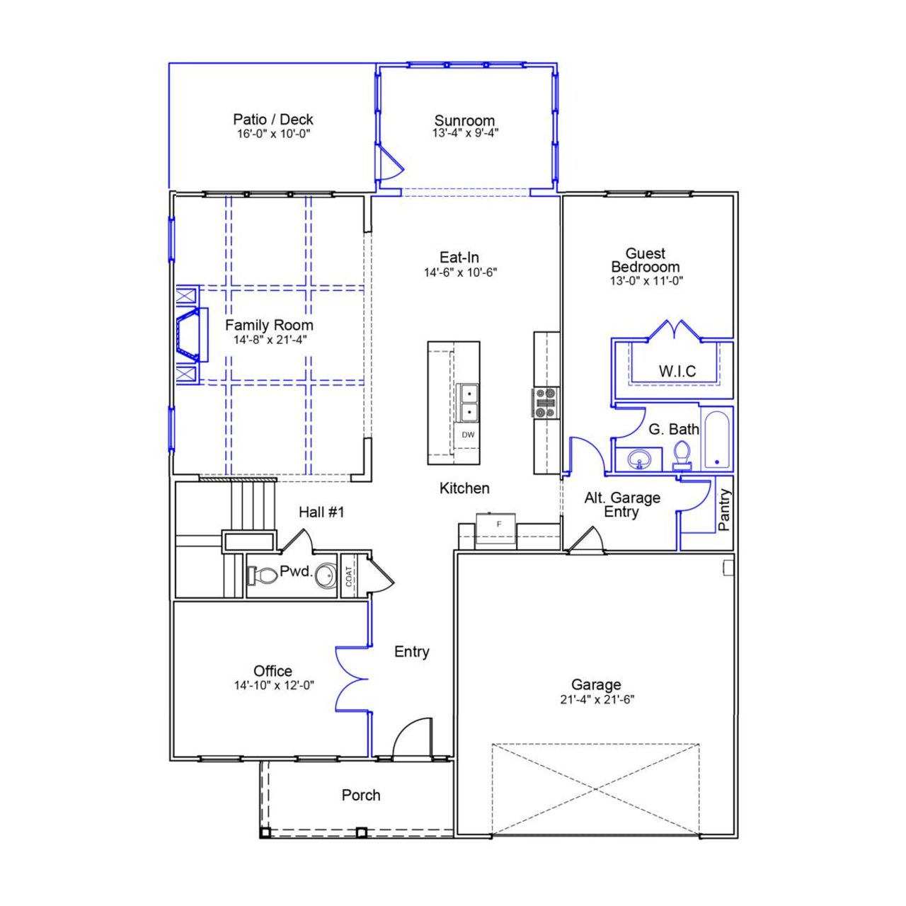 2D floor plan layout of this home in Sweetbrier, Durham, NC (Image 2).