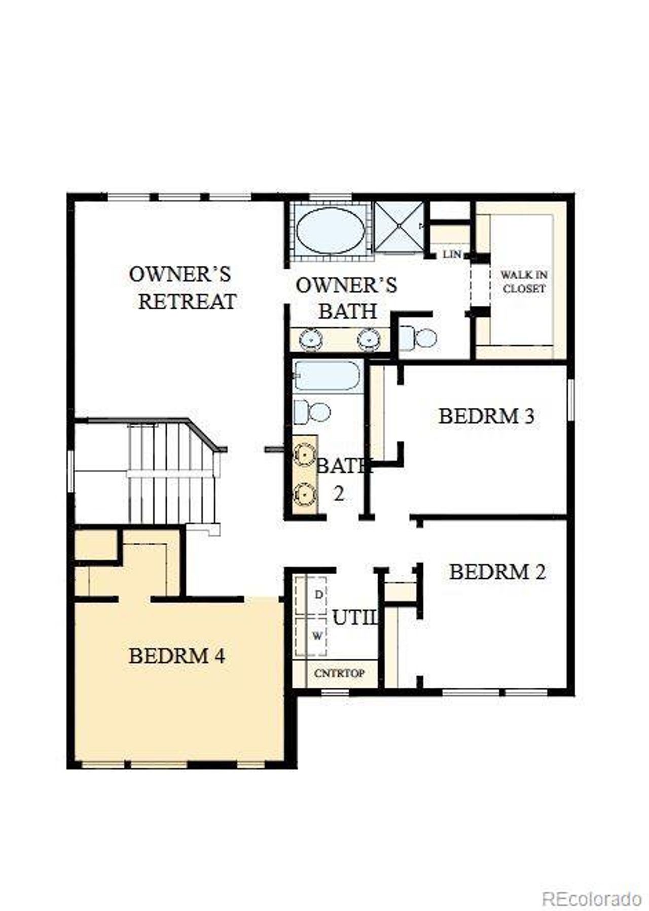 2D floor plan layout of this home in Painted Prairie Cottage, Aurora, CO (Image 2).