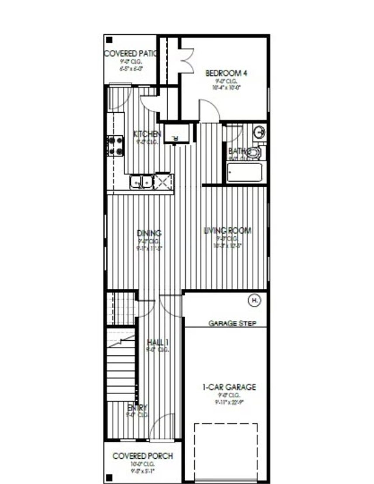 2D floor plan layout for the Summit by Home Creations in Santa Fe, Cleveland, TX (Image 2).