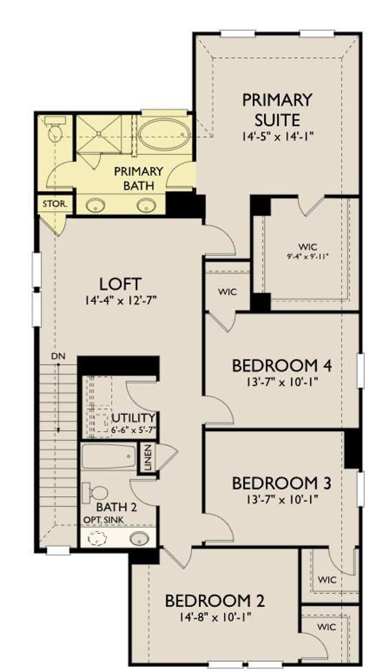 2D floor plan layout of this home in Lariat, Liberty Hill, TX (Image 2).