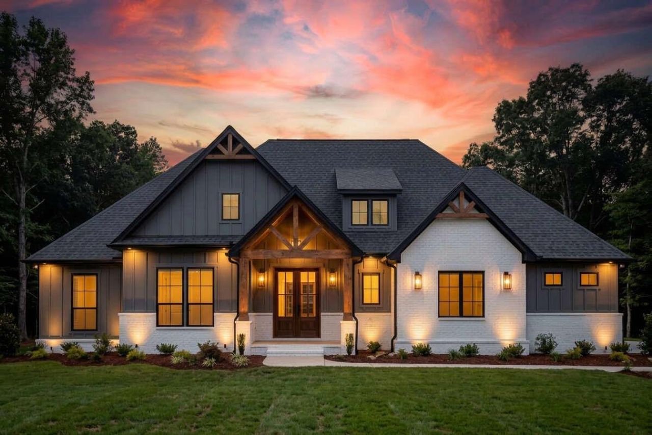 Front exterior of a new home in , Madisonville, TX, highlighting curb appeal (Image 2). Front exterior of a new home in , Madisonville, TX, highlighting curb appeal (Image 2).