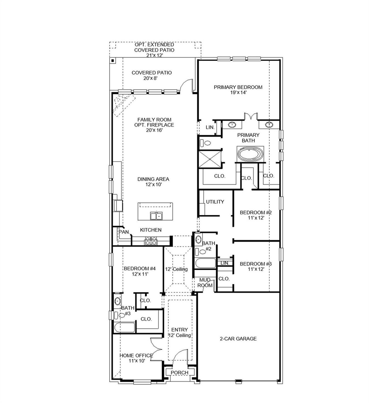 2D floor plan layout of this home in Legacy, League City, TX (Image 2).