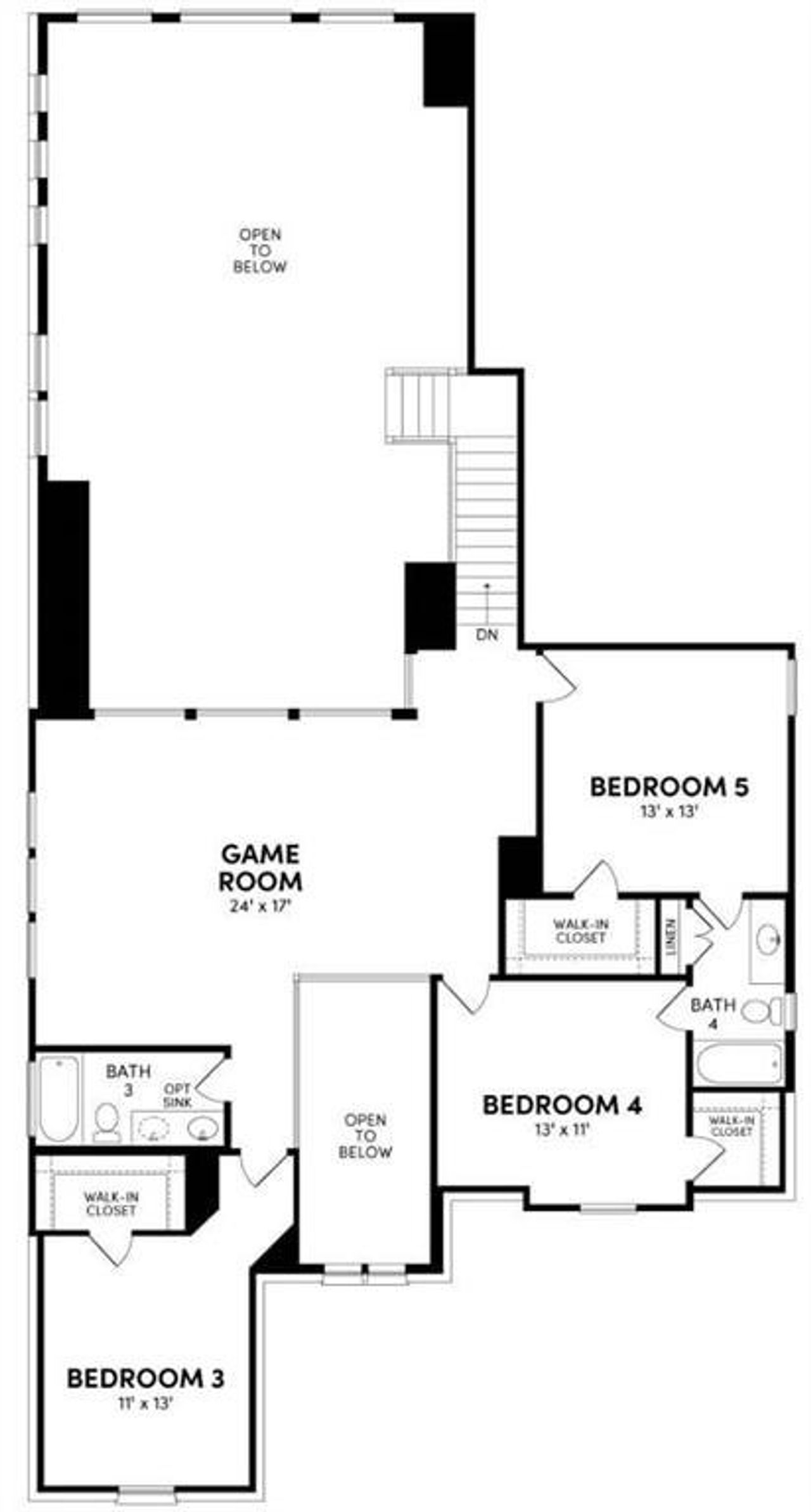 2D floor plan layout of this home in The Grove Frisco, Frisco, TX (Image 2).