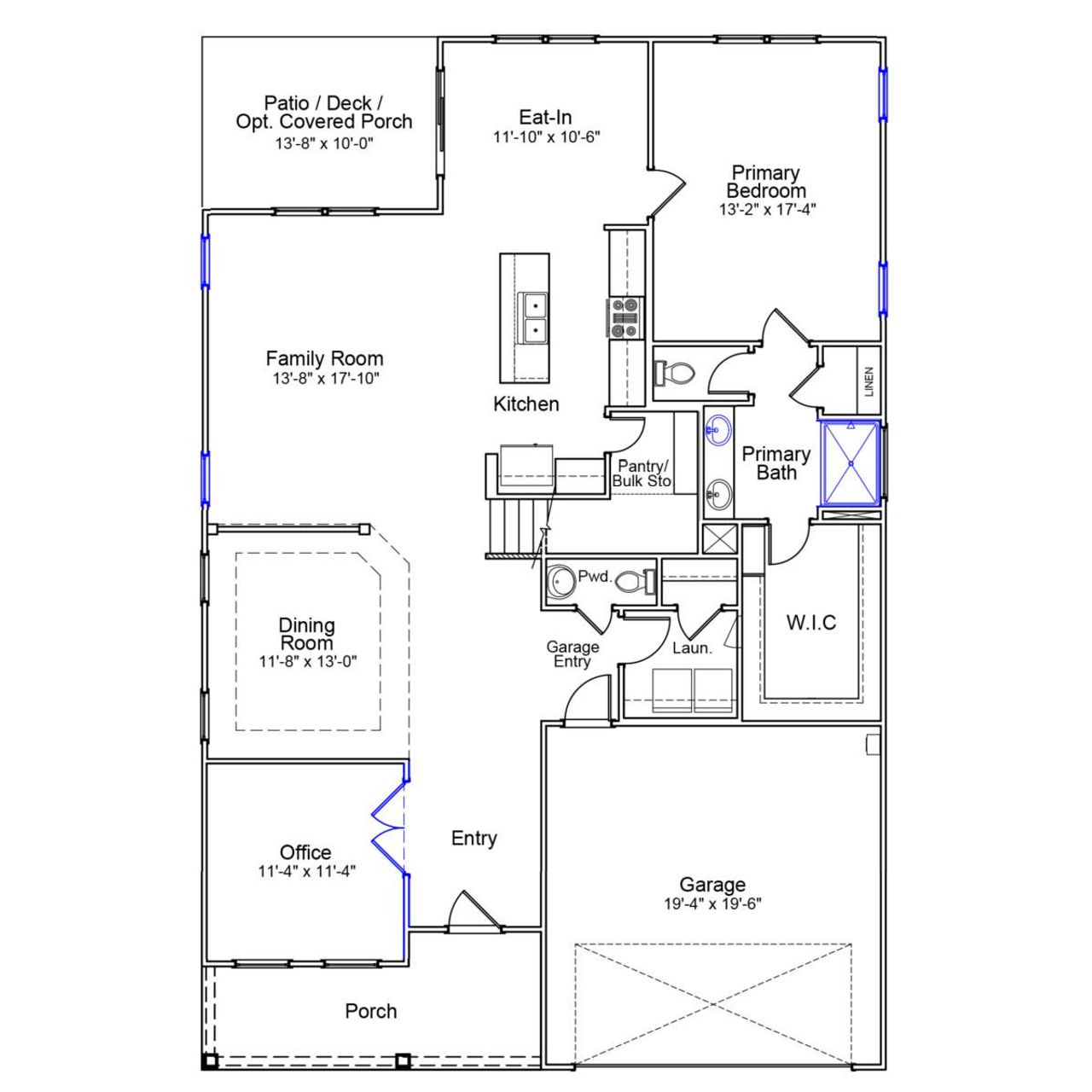 2D floor plan layout of this home in Fieldstone, Lexington, NC (Image 2).