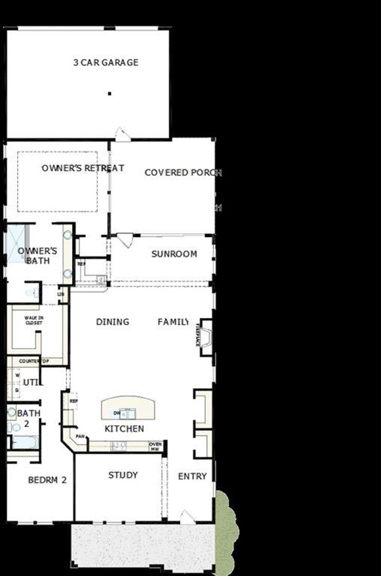 2D floor plan layout of this home in Elements at Viridian - Traditional Series, Arlington, TX (Image 2).