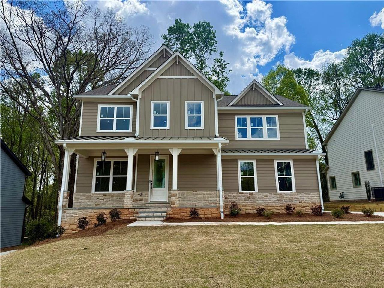 Front exterior of a new home in , Atlanta, GA, highlighting curb appeal (Image 2). Front exterior of a new home in , Atlanta, GA, highlighting curb appeal (Image 2).