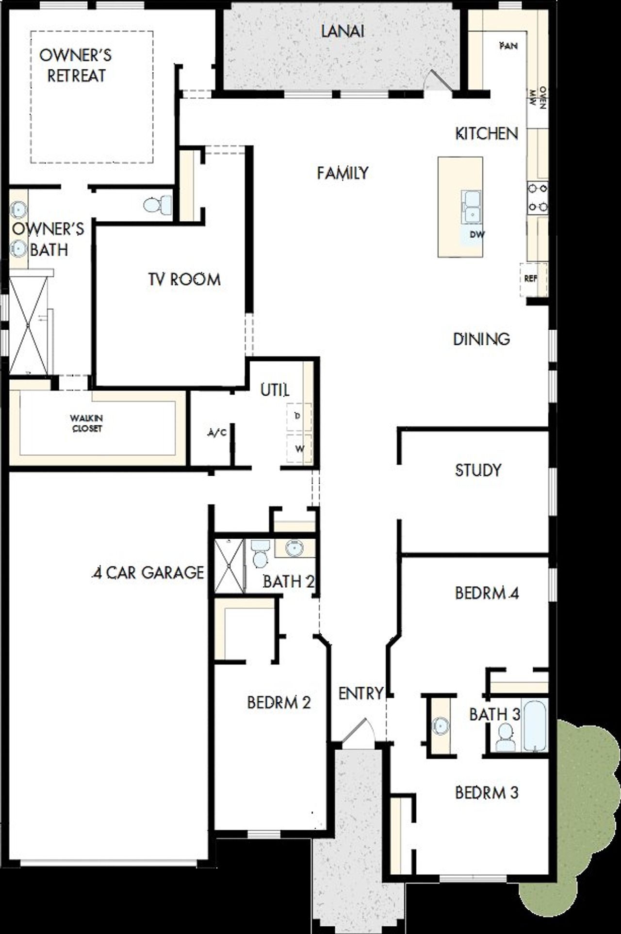 2D floor plan layout of this home in Coasterra, Palmetto, FL (Image 2).