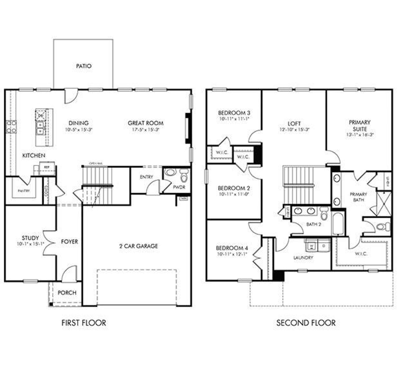 2D floor plan layout of this home in Manning Mill, Adairsville, GA (Image 2).