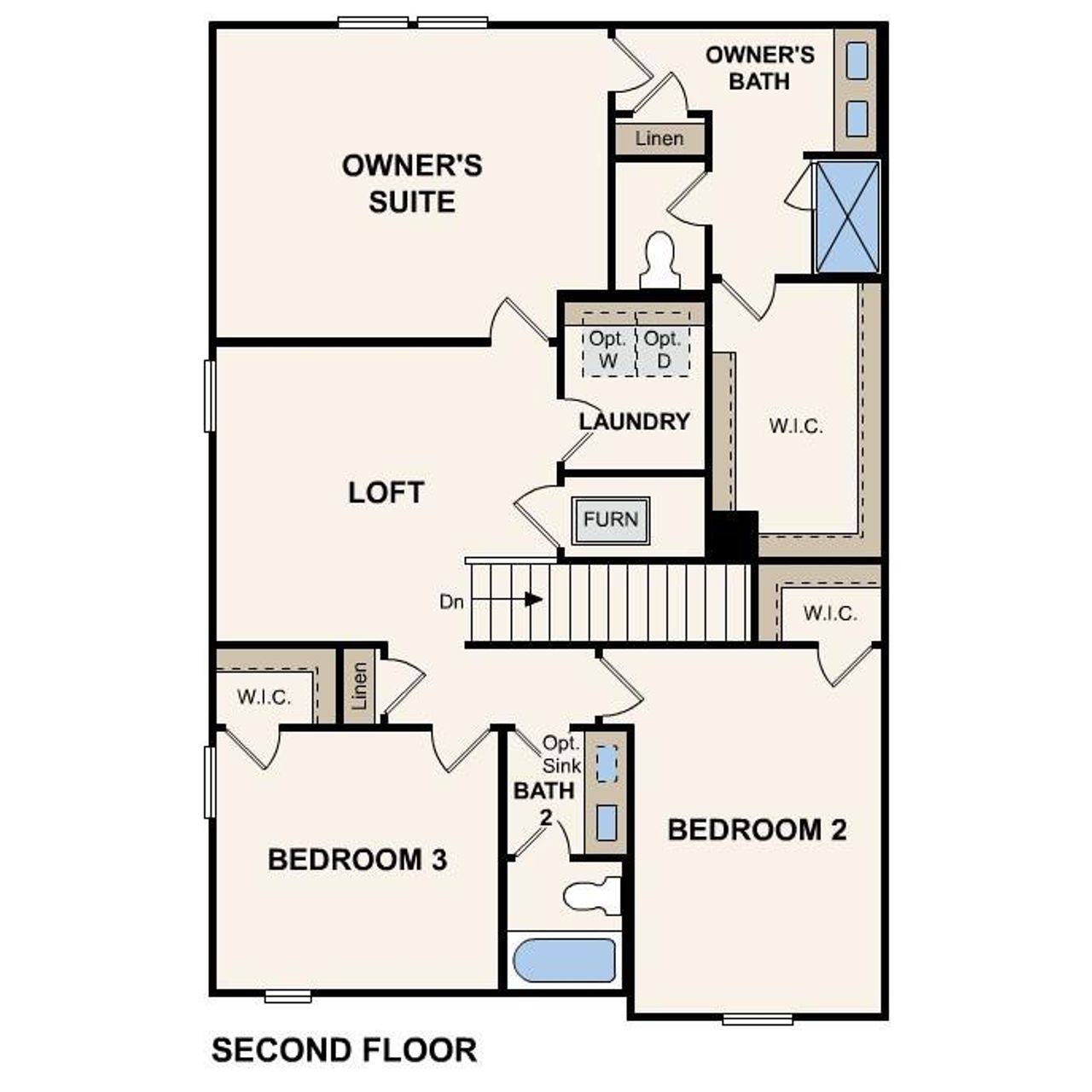Thoughtfully planned upper-level layout maximizes functionality with dedicated laundry services and multi-generational living areas.