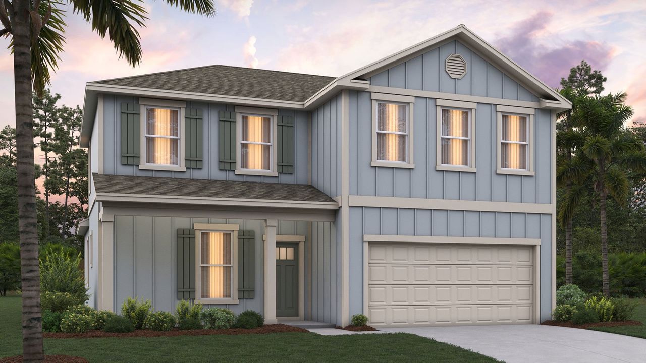 Representative exterior photo of a completed home built from the Belfort by D.R. Horton in Bridle Creek, Jacksonville, FL (Image 2).