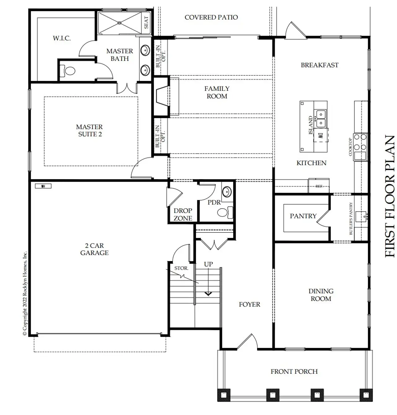 2D floor plan layout for the Chadwick by Rocklyn Homes in Waterford at Briarcliff, Atlanta, GA (Image 2).