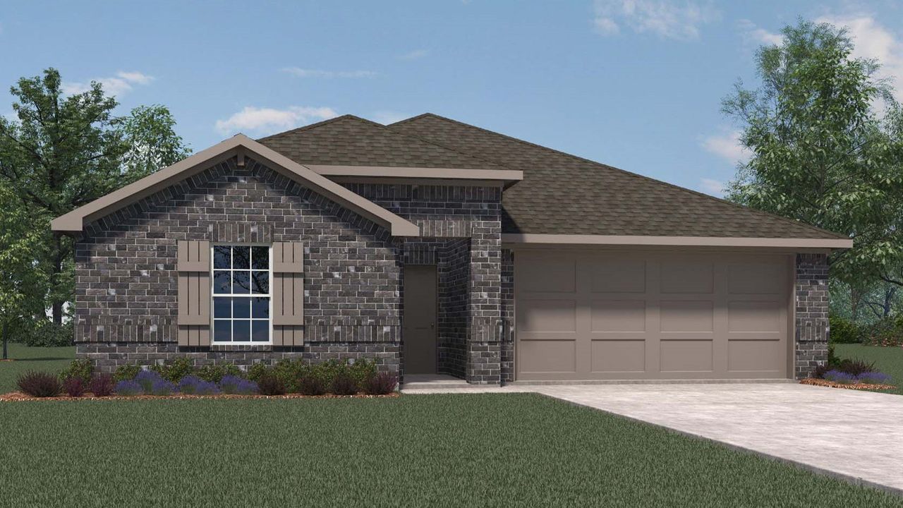 Representative exterior photo of a completed home built from the Burnet - 2199 by D.R. Horton in August Trails, Needville, TX (Image 2). Representative exterior photo of a completed home built from the Burnet - 2199 by D.R. Horton in August Trails, Needville, TX (Image 2).