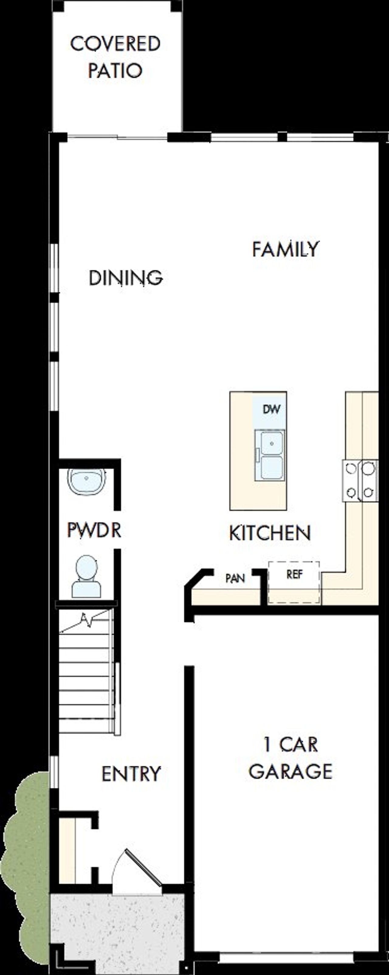 2D floor plan layout of this home in Nexus Townhomes, Gallatin, TN (Image 2).