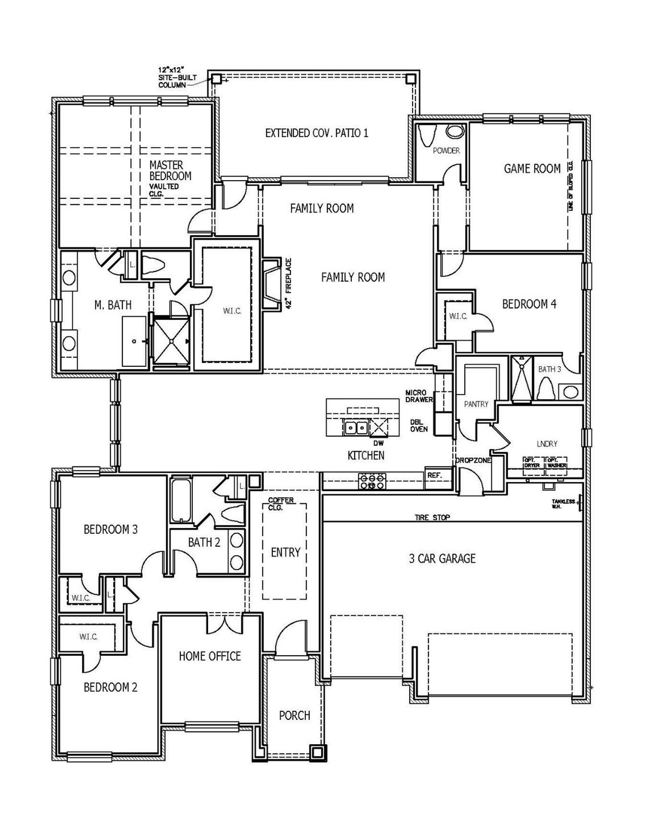 2D floor plan layout of this home in Riverstone, Georgetown, TX (Image 2).