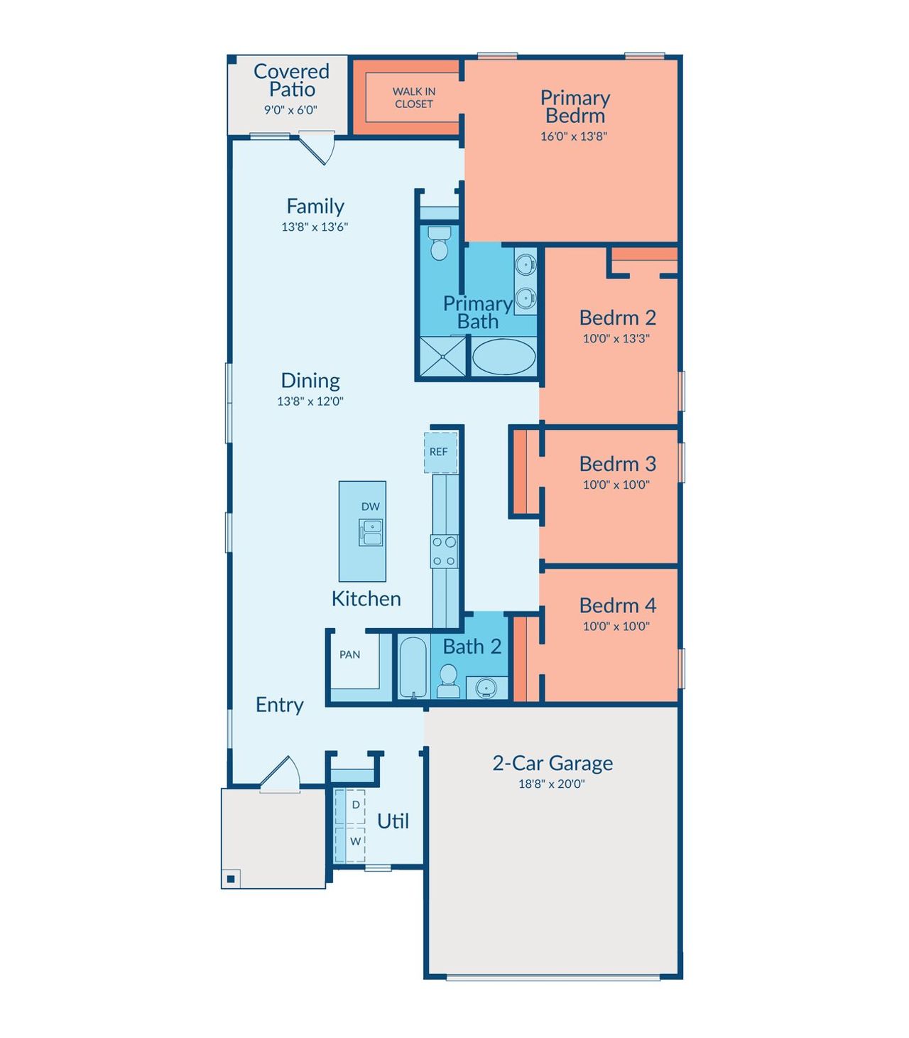 2D floor plan layout of this home in Sofi Lakes, Katy, TX (Image 2).