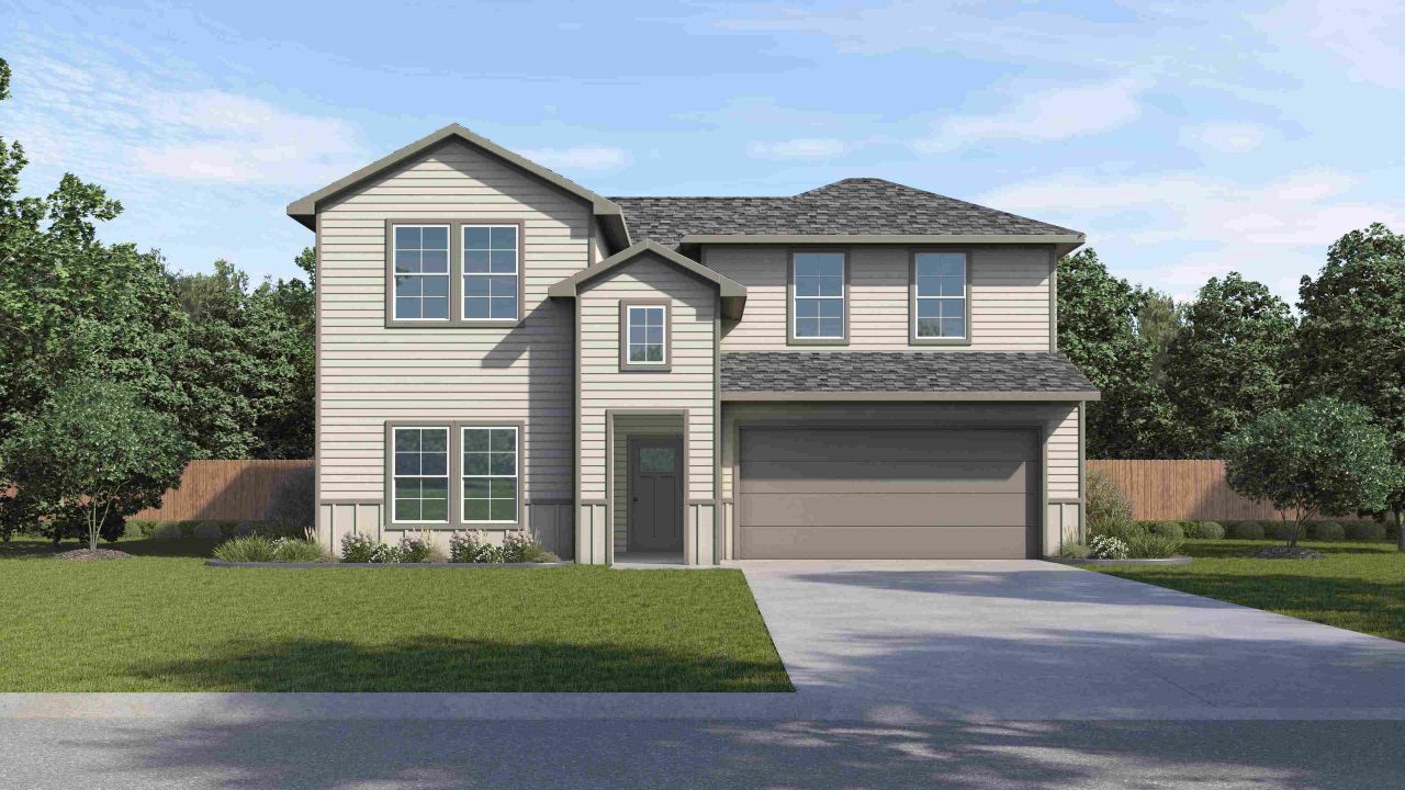 Representative exterior photo of a completed home built from the Ozark - X40O by D.R. Horton in Holly Ridge, Rosenberg, TX (Image 2).