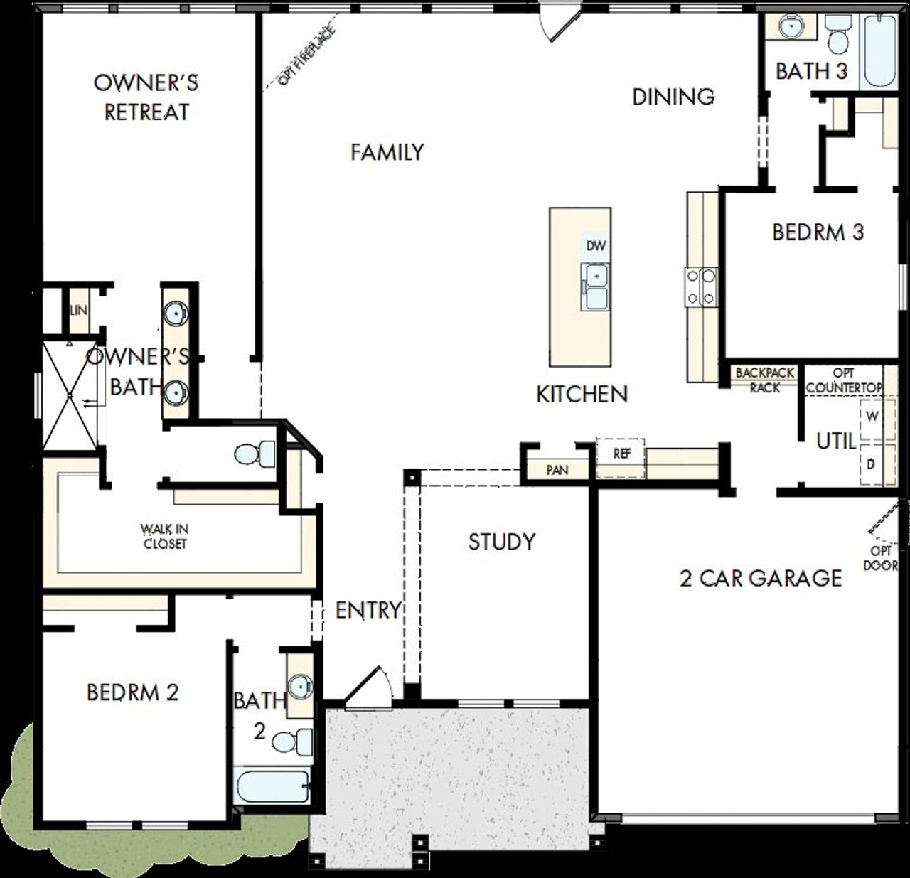 2D floor plan layout of this home in Old Mill Preserve, Dallas, GA (Image 2).