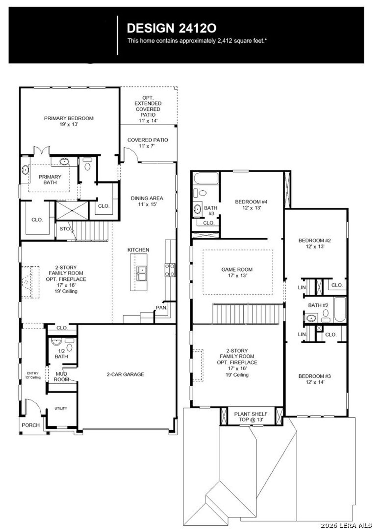 2D floor plan layout of this home in Solms Landing, New Braunfels, TX (Image 2).