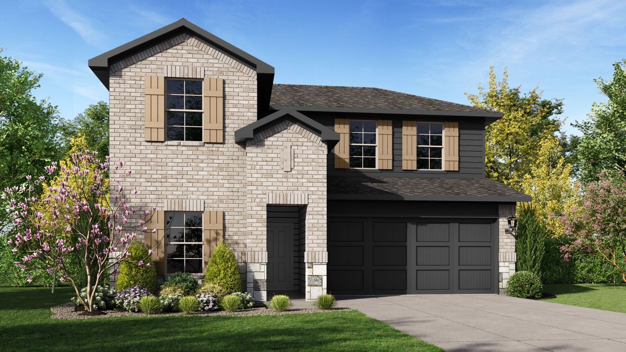 Representative exterior photo of a completed home built from the MITCHELL by D.R. Horton in Legado, Cleburne, TX (Image 2). Representative exterior photo of a completed home built from the MITCHELL by D.R. Horton in Legado, Cleburne, TX (Image 2).