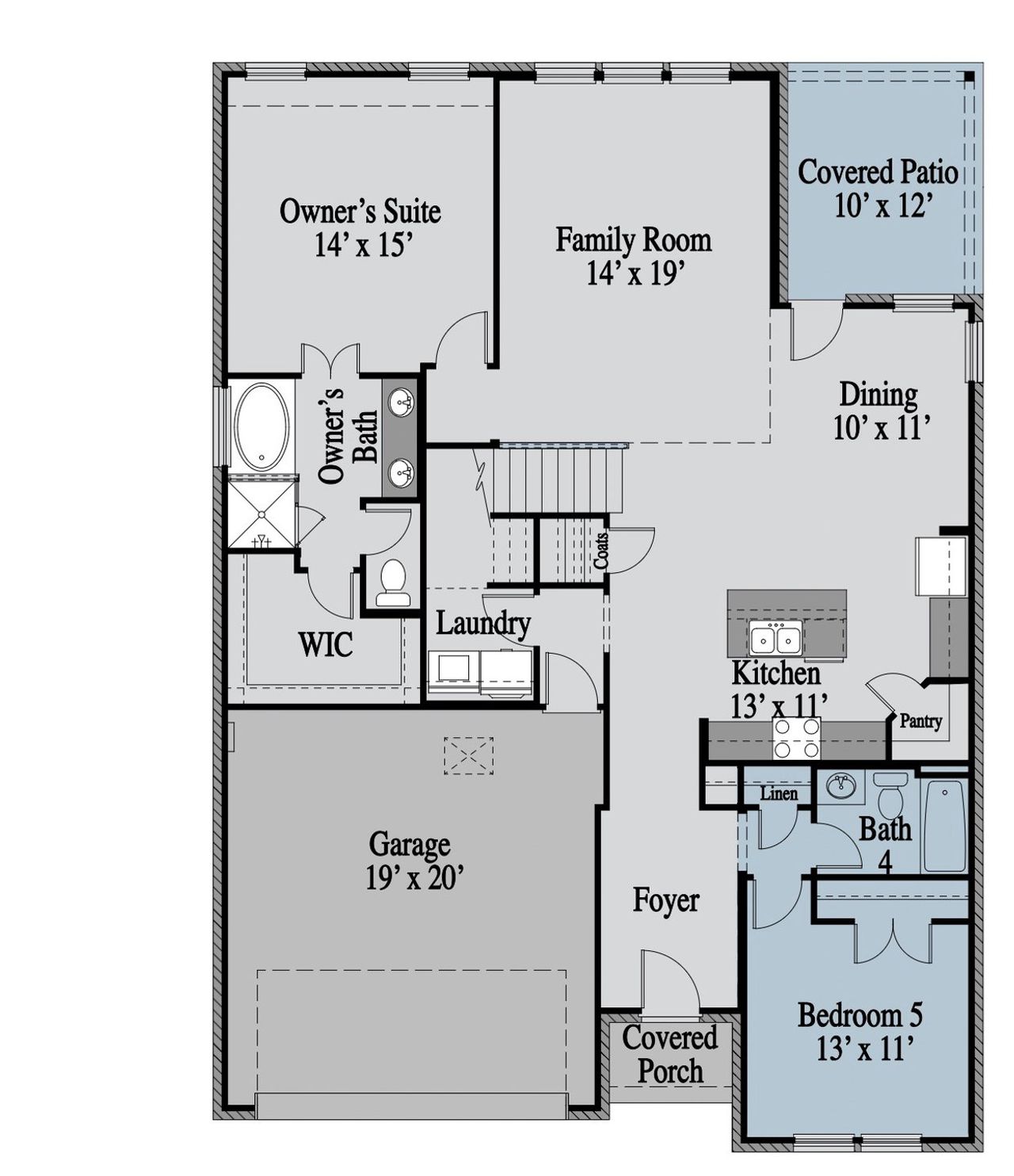 2D floor plan layout of this home in Elevon, Lavon, TX (Image 2).