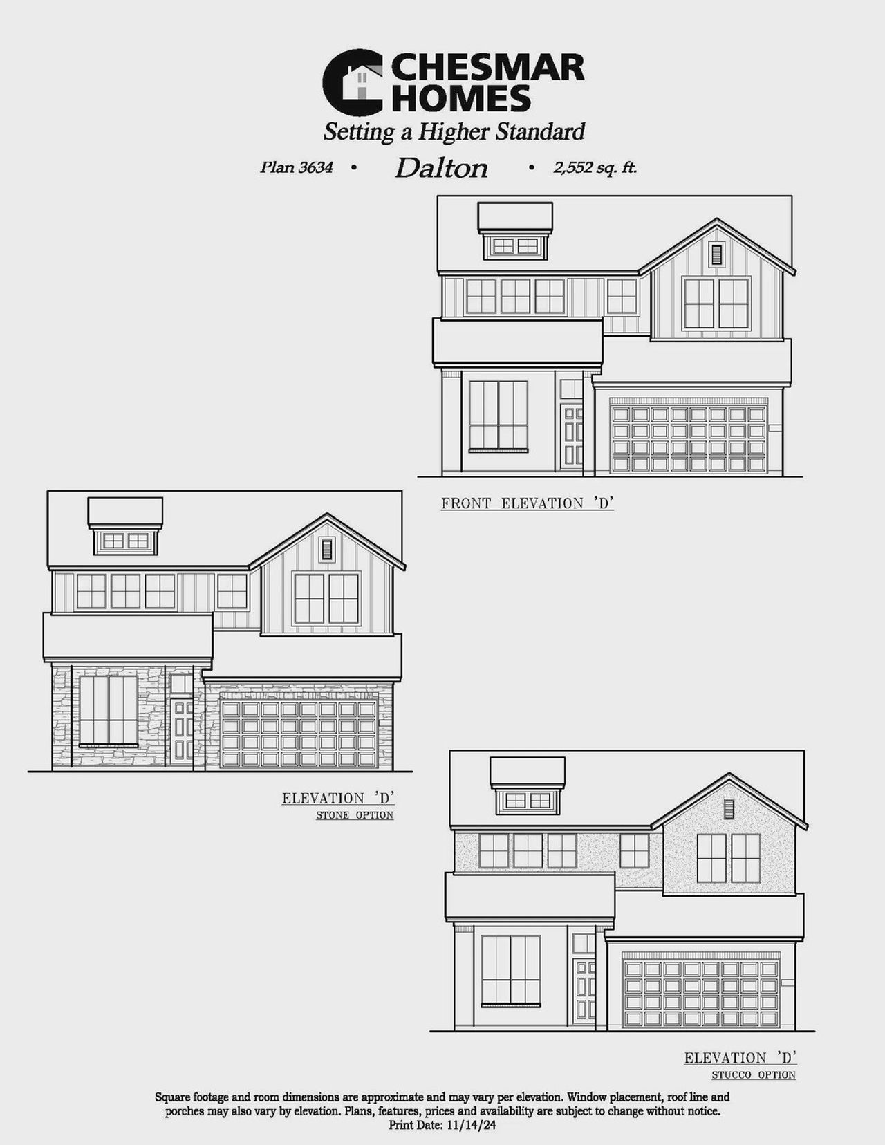 Representative rendering of the exterior for the Dalton by Chesmar Homes (Image 2).