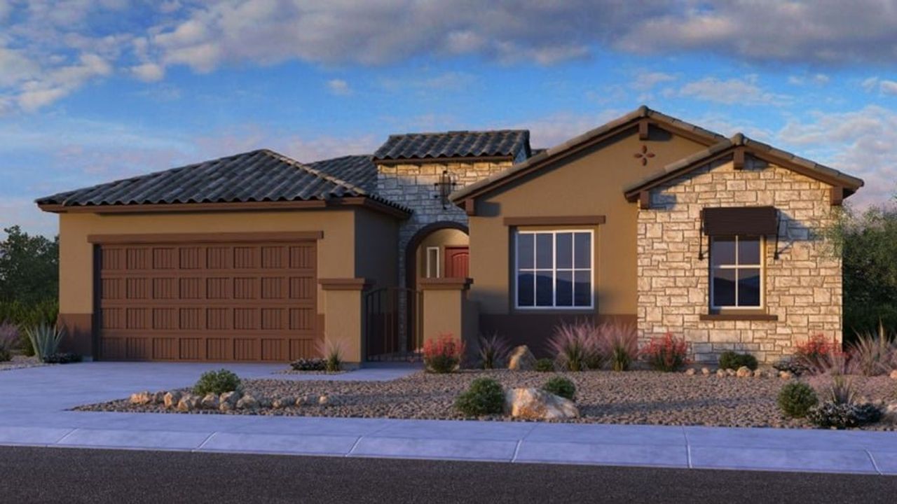 Representative exterior photo of a completed home built from the Bradshaw by Taylor Morrison in Stonehaven Expedition Collection, Glendale, AZ (Image 2).