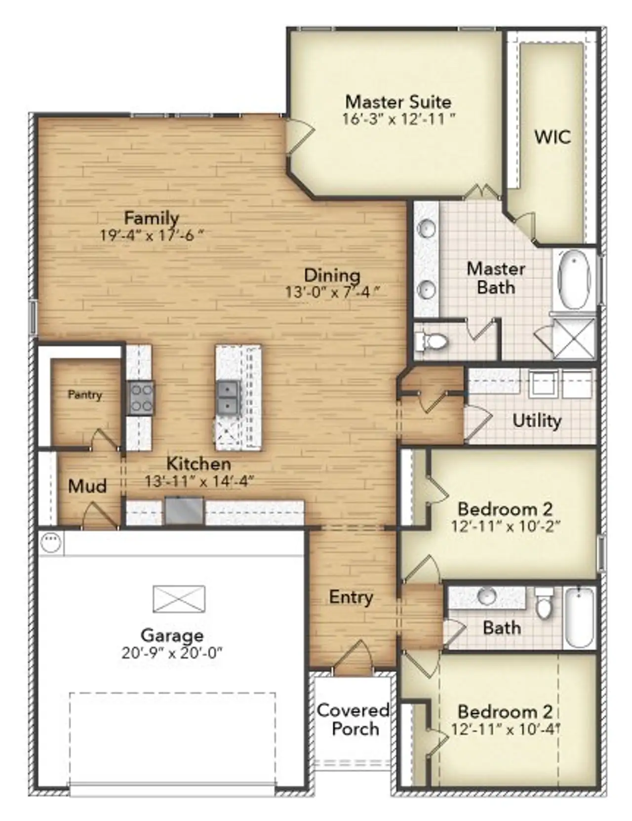 2D floor plan layout of this home in Covenant Springs, Springtown, TX (Image 2). 2D floor plan layout of this home in Covenant Springs, Springtown, TX (Image 2).