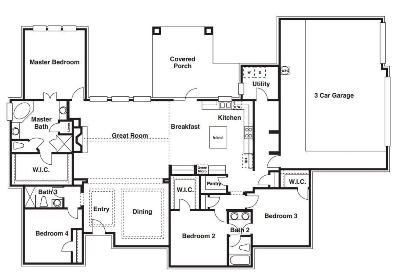 Dijon Floor Plan Layout in Belle Oaks, Bulverde | Sitterle Homes