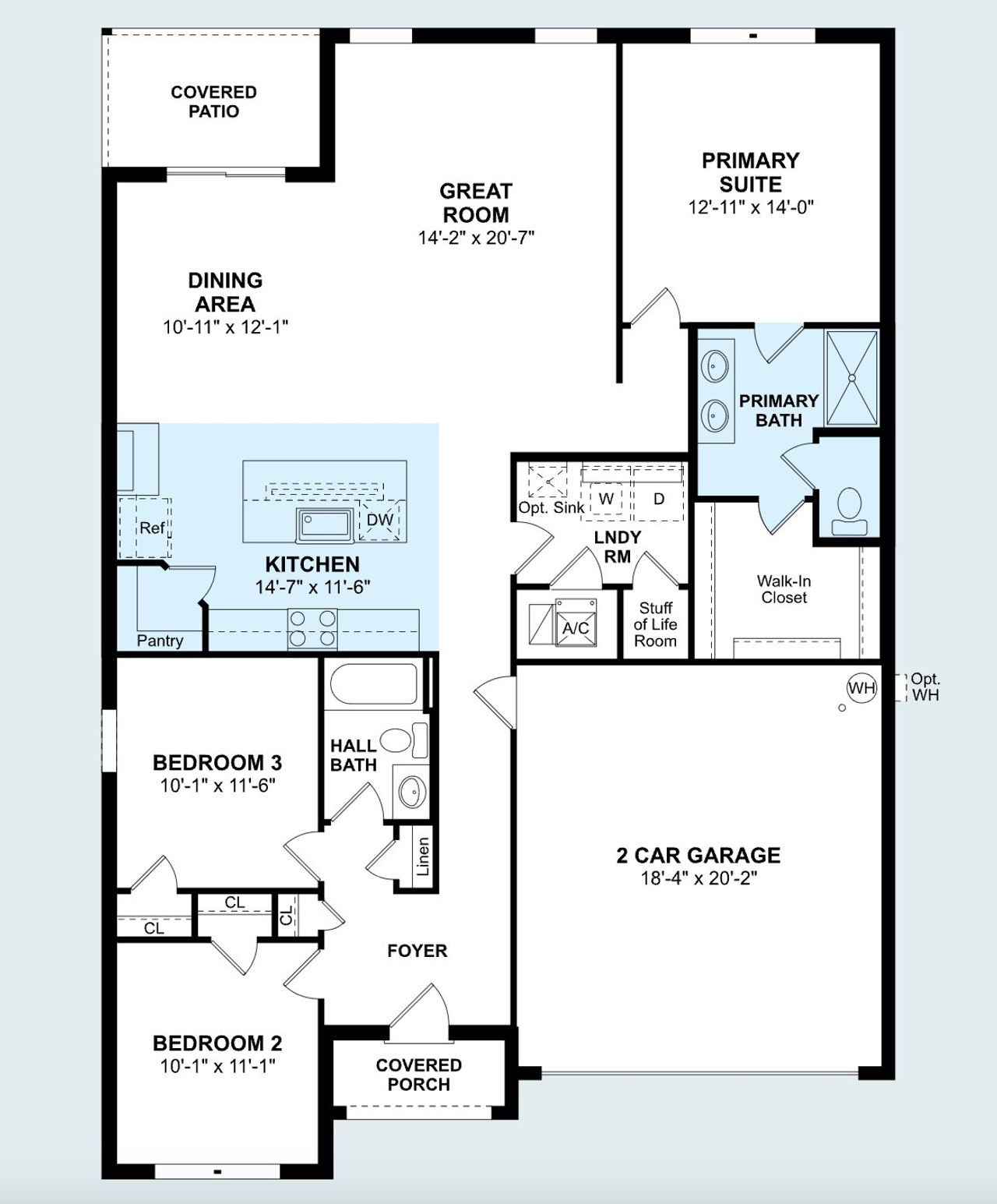 2D floor plan layout of this home in Aspire at Marion Oaks, Ocala, FL (Image 2).