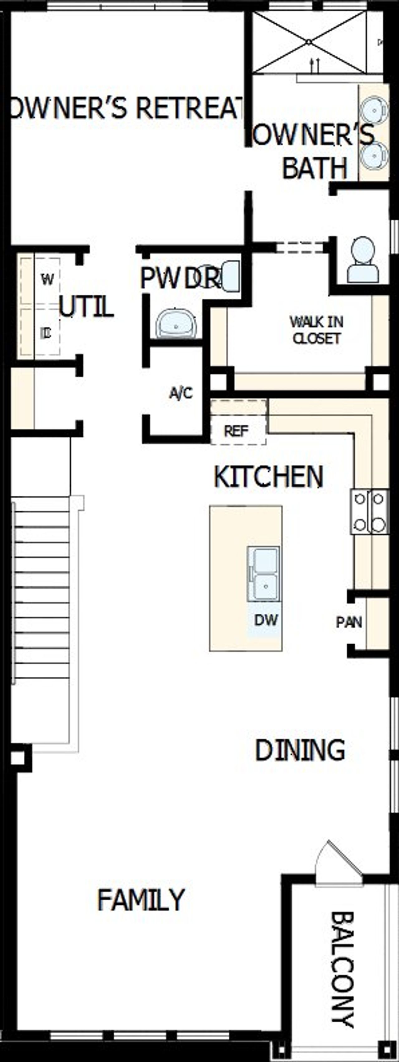2D floor plan layout of this home in Kinston Mainstreet Townhomes, Loveland, CO (Image 2).