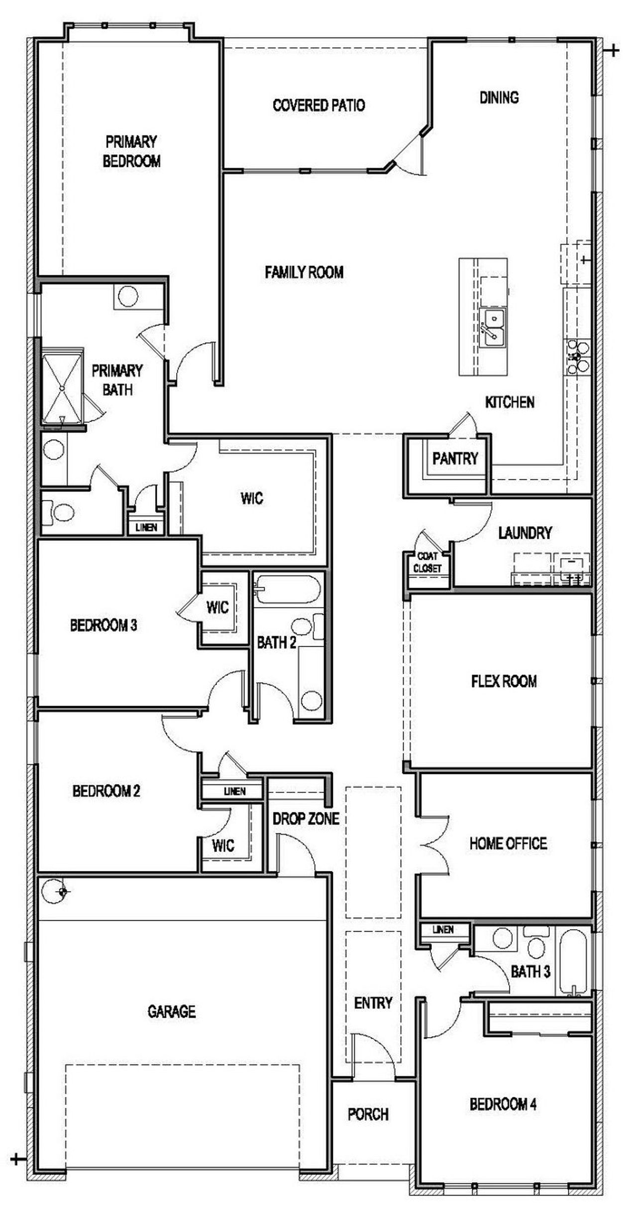2D floor plan layout of this home in Blackhawk, Pflugerville, TX (Image 2).