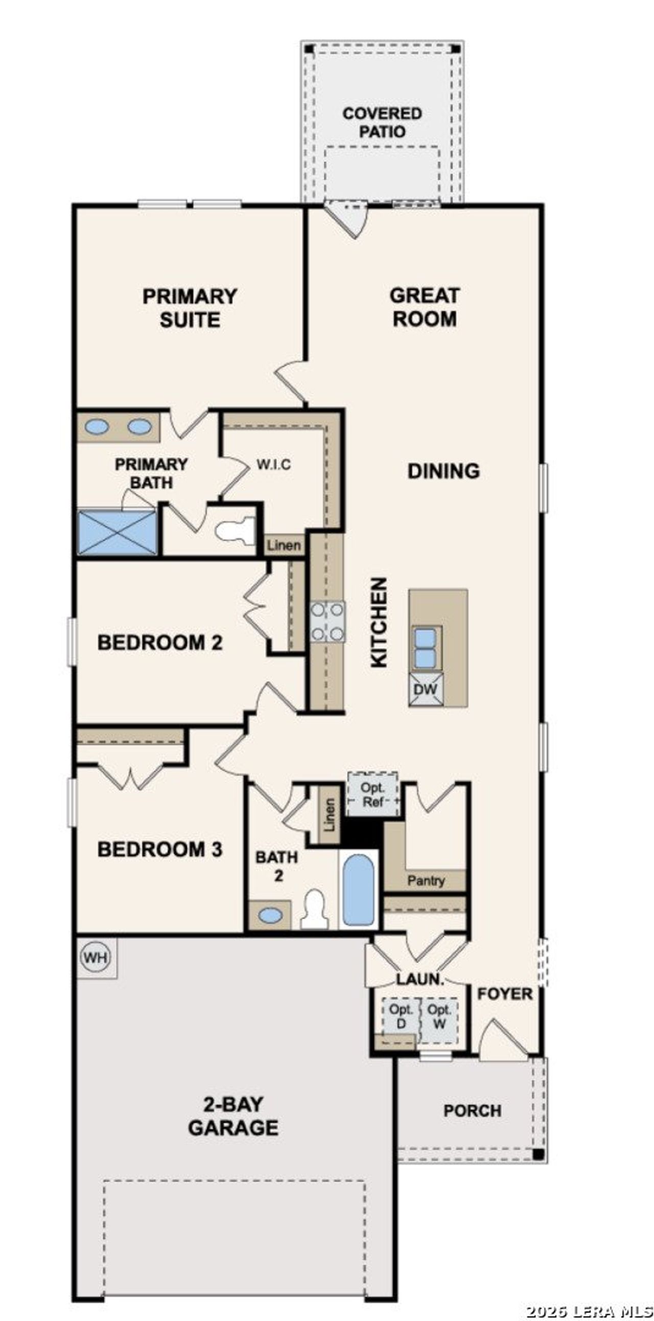 2D floor plan layout of this home in Applewhite Meadows, San Antonio, TX (Image 2).