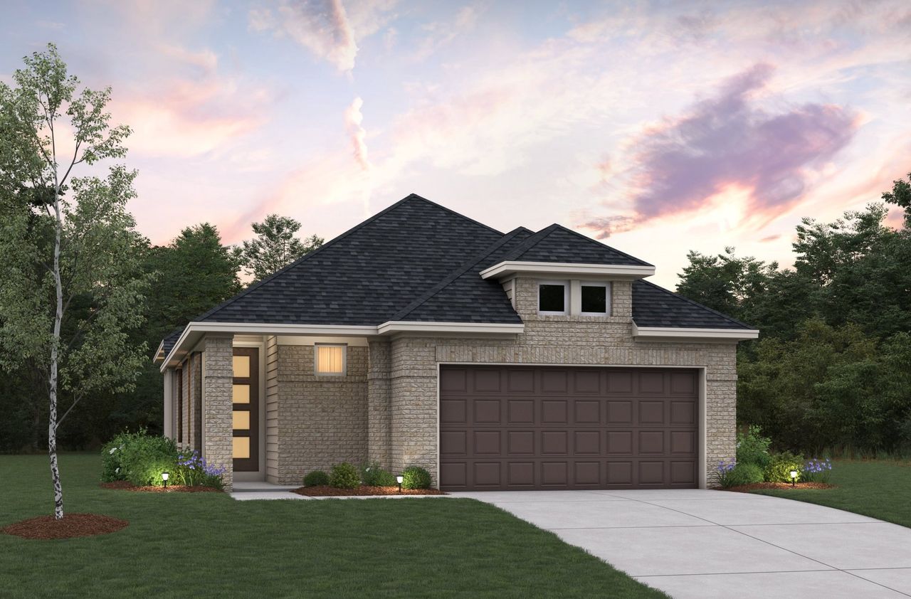 Representative exterior photo of a completed home built from the Bristol by Beazer Homes in Jubilee, Hockley, TX (Image 2).