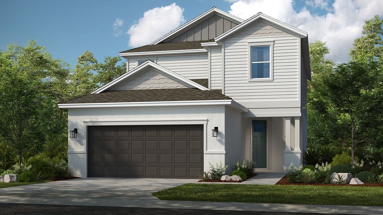 Representative exterior photo of a completed home built from the Santa Rosa by Taylor Morrison in Hillcrest, San Antonio, FL (Image 2).