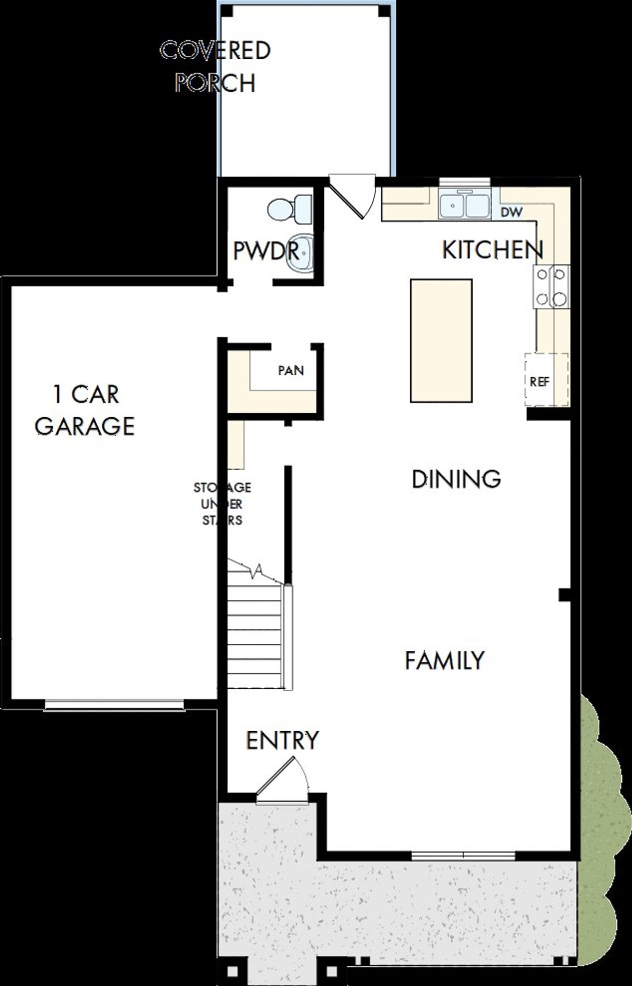 2D floor plan layout of this home in Serenity - The Cottage Collection, Fuquay Varina, NC (Image 2).