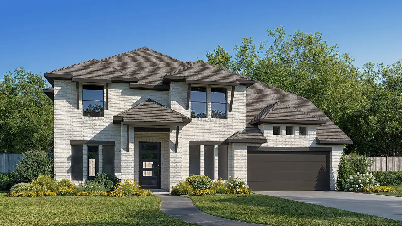 Representative exterior photo of a completed home built from the 3398W by Perry Homes in Audubon, Pinehurst, TX (Image 2).