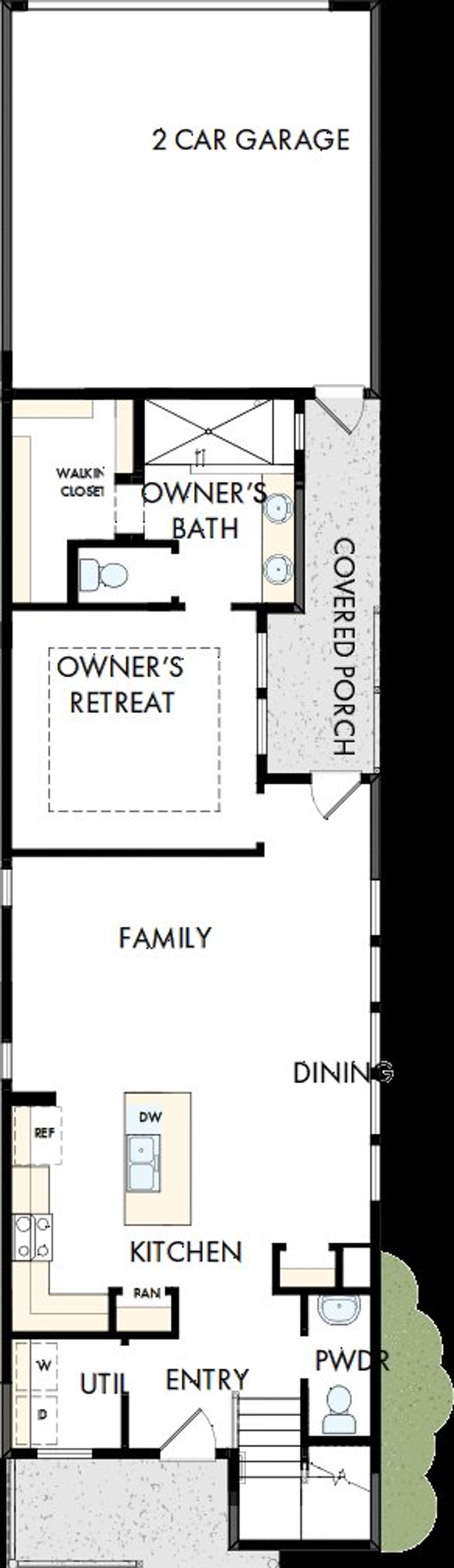 2D floor plan layout of this home in NoVi Chatham Park - The Mews Collection, Pittsboro, NC (Image 2).