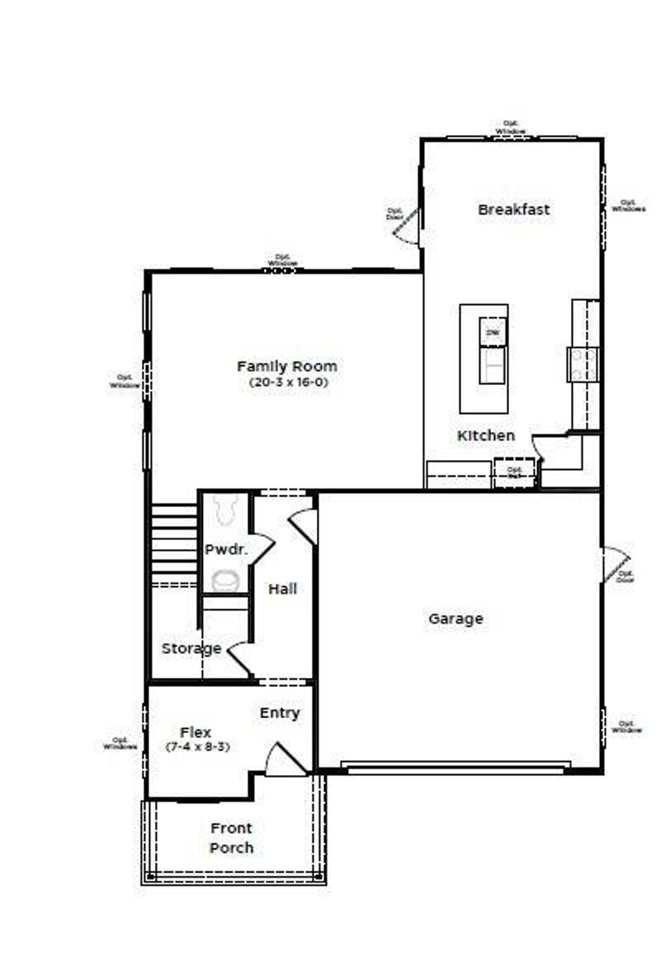 2D floor plan layout of this home in Creekside at Andrews, Summerville, SC (Image 2).