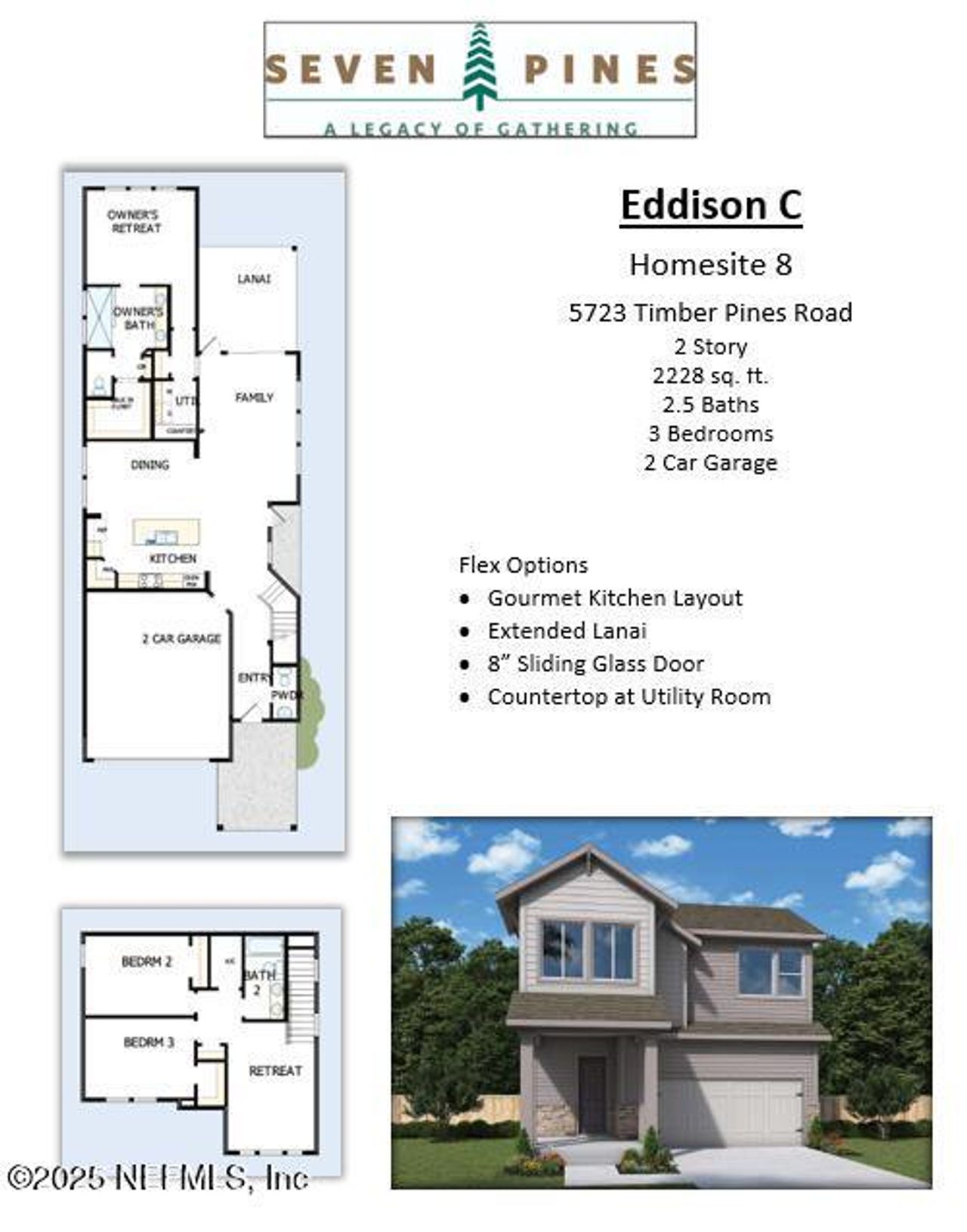 2D floor plan layout of this home in Seven Pines 40' Front Entry, Jacksonville, FL (Image 2). 2D floor plan layout of this home in Seven Pines 40' Front Entry, Jacksonville, FL (Image 2).