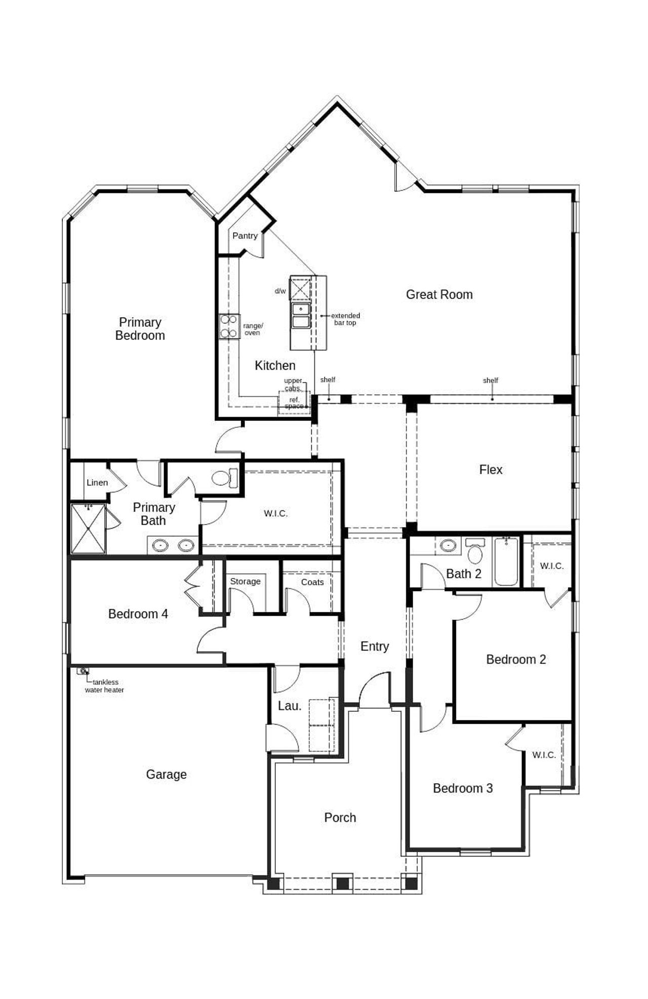 2D floor plan layout of this home in The Preserve Estates, Justin, TX (Image 2).